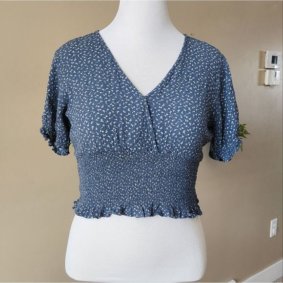 Paper Crane Tops - Paper crane smocked floral cop top